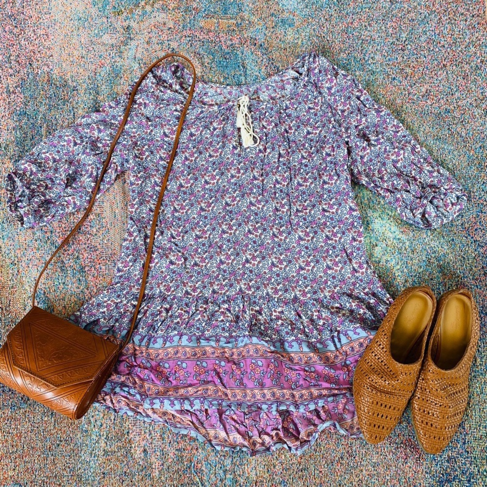 Boho floral flowery hippie urban blouse top